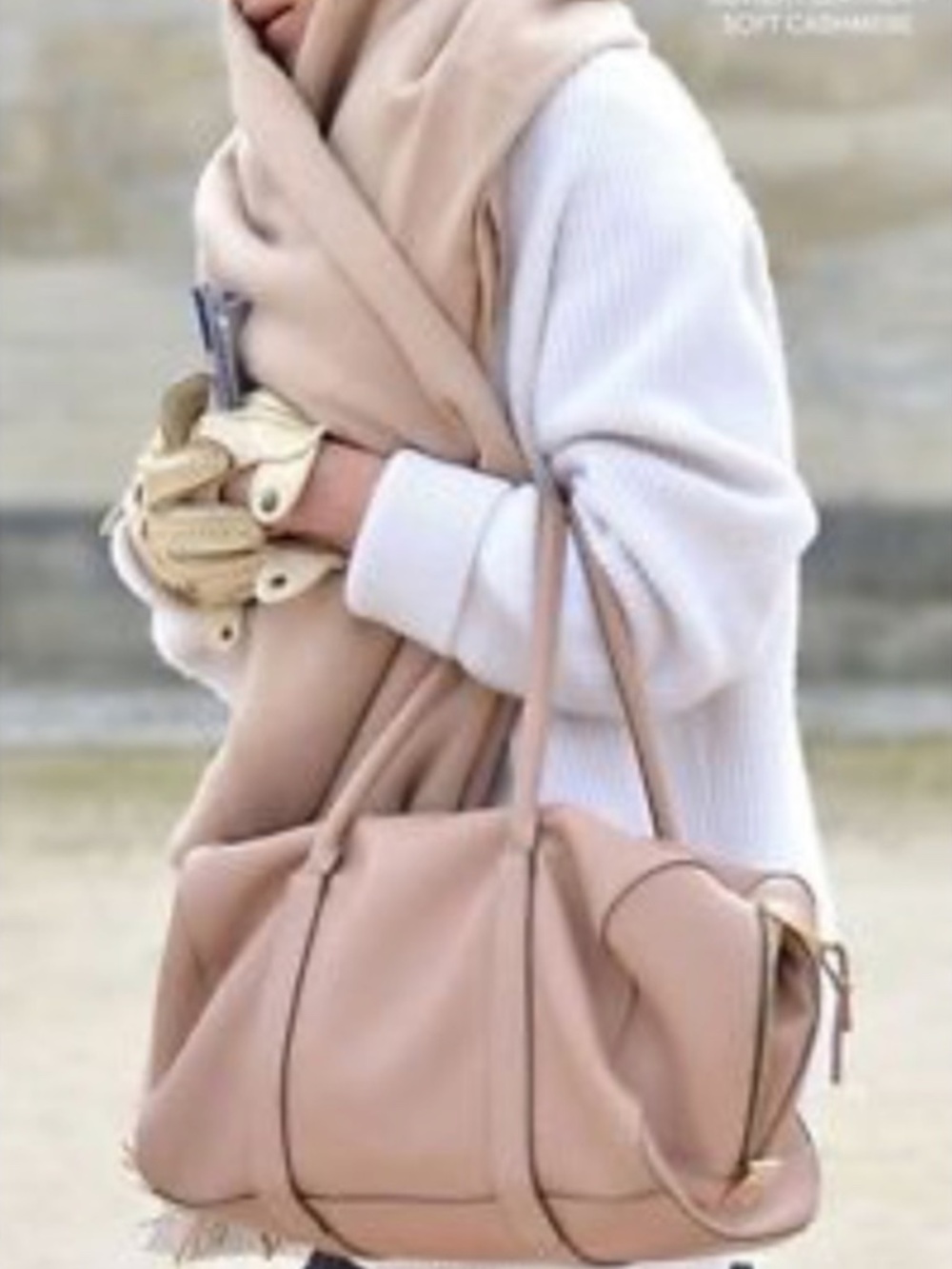 $2200 Chloe Madeleine Boston Satchel Bag Leather Authentic Blush Pink Nude